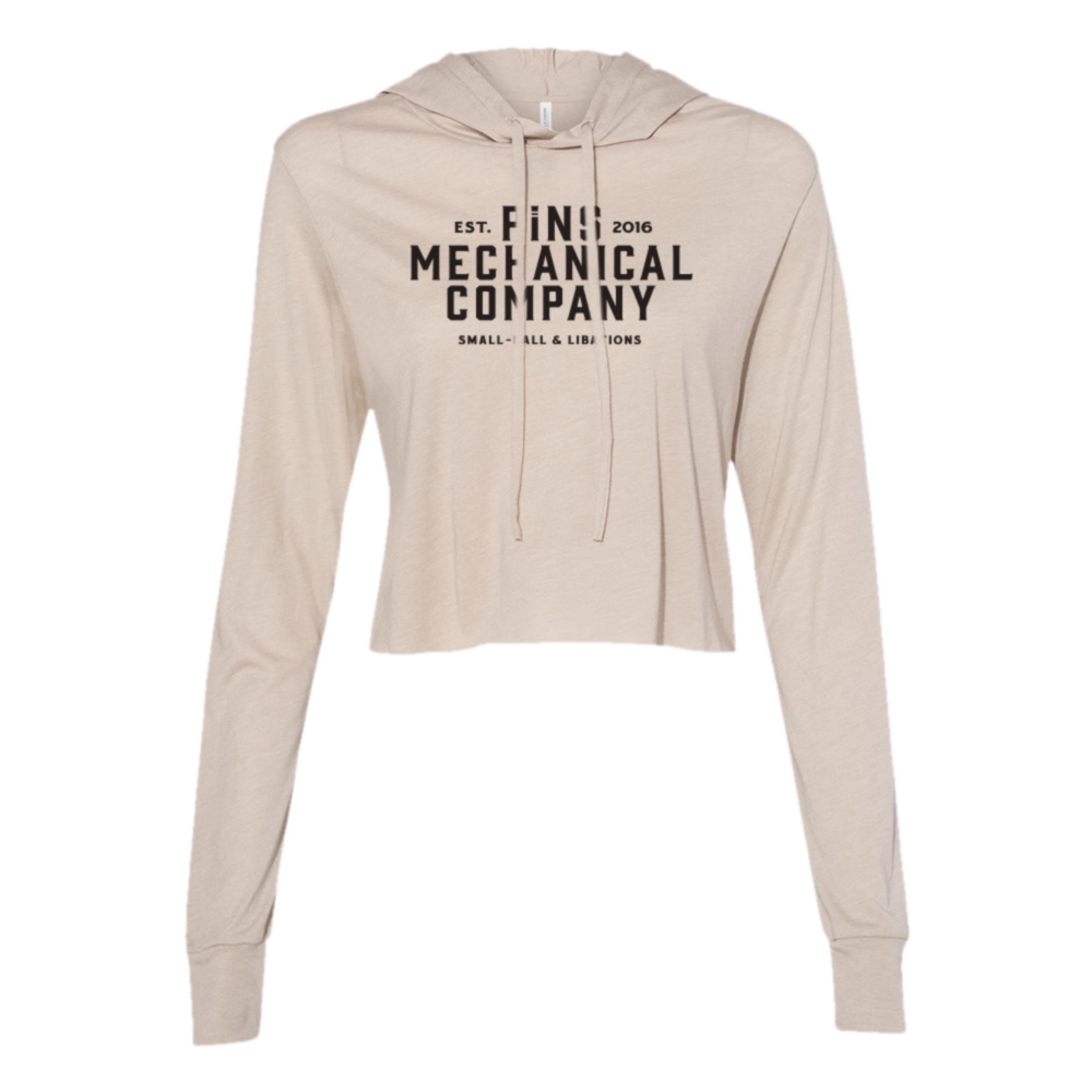 PiNS Tan Crop Top Hoodie — PiNS Mechanical Company Pins Mechanical Co.