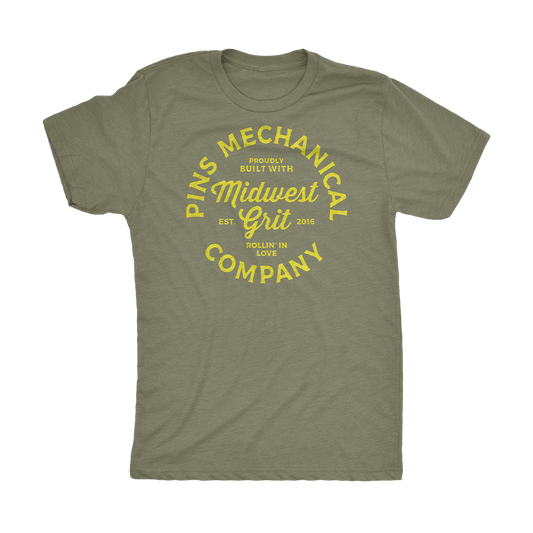 PINS MIDWEST GRIT TEE - OLIVE